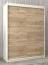 Schiebetürenschrank / Kleiderschrank Bisaurin 3A, Farbe: Weiß matt / Eiche Sonoma - Abmessungen: 200 x 150 x 62 cm ( H x B x T)