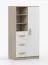 Bücherregal 80 cm breit| Weiß / Sonoma Eiche | Smolikas 31 | 3 Schubladen | 159 x 80 x 40 cm | braune Griffe | 7 Fächer | Kinder | Jugend