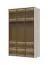 Kleiderschrank mit drei Glastüren Neiafu 34, Farbe: Kaschmir, Maße: 224 x 137 x 56 cm, Soft-Close-Funktion, inkl. Innenbeleuchtung, für Schlafzimmer