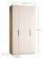 Falttür / Kleiderschrank | Farbe: Eiche | 2 Türen | inkl. LED-Beleuchtung mit Bewegungssenor | 124 x 60 x 240 cm | 8 Fächer | Soft-Close-Funktion