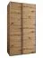 Kleiderschrank / Schiebetürenschrank | 245,5 x 140 x 64 cm | 2 Kleiderstangen | 2 Schiebetüren | 6 Fächer | Soft-Close-Funktion | Farbe: Eiche Artisan