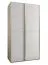 Kleiderschrank / Schiebetürenschrank | 2 Schiebetüren | 2 Kleiderstangen | 245,5 x 140 x 64 cm | 6 Fächer | 6 Einlegeböden | Farbe: Weiß | ABS-Kanten