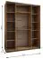 Kleiderschrank / Schiebetürenschrank | 245,5 x 190 x 64 cm | 11 Fächer | 2 Schiebetüren | 2 Kleiderstangen | Soft-Close | Spiegel | Farbe: Eiche Artisan