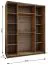 Kleiderschrank / Schiebetürenschrank | 2 Schiebetüren | 2 Kleiderstangen | 245,5 x 200 x 64 cm | 11 Fächer | Soft-Close | Farbe: Weiß | Spiegel