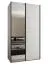 Kleiderschrank / Schiebetürenschrank | 245,5 x 130 x 64 cm | Soft-Close | 6 Fächer | 2 Kleiderstangen | Farbe: Weiß | 2 Schiebetüren | Spiegel