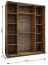 Kleiderschrank / Schiebetürenschrank | Soft-Close | 2 Schiebetüren | 2 Kleiderstangen | Farbe: Schwarz | 245,5 x 200 x 64 cm | 11 Fächer | Spiegel