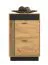 Schuhschrank Lautela 04, Farbe: Eiche / Schwarz - Abmessungen: 91 x 60 x 34 cm (H x B x T), mit 1 Schublade, 2 Türen und 4 Fächern