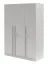 Drehtürenschrank | 3-türiger Kleiderschrank | Farbe: Platingrau | 1 Kleiderstange | 150 x 61 x 210 cm | 6 Einlegeböden | ABS-Kanten | Edegem 02