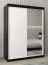 150 cm breiter Kleiderschrank mit 5 Fächern und 2 Türen | Farbe: Weiß / Schwarz Abbildung