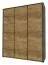 Schlafzimmer - Kleiderschrank, Farbe: Eiche Dunkelbraun / Grau - 197 x 166 x 53 cm (H x B x T) Abbildung
