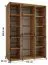 Kleiderschrank mit Spiegel Mina, in Weiß/Eiche, Metallgriffe in schwarz gehalten, platzsparend, auch für Wohnzimmer geeignet, 235,2 x 170 x 60 cm