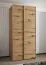 Kleiderschrank / Schiebetürenschrank | 245,5 x 110 x 64 cm | 6 Fächer | Soft-Close-Funktion | 2 Kleiderstangen | 6 Einlegeböden | Farbe: Eiche Artisan