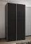 Kleiderschrank / Schiebetürenschrank | 245,5 x 140 x 64 cm | 2 Kleiderstangen | 2 Schiebetüren | Soft-Close | 6 Einlegeböden | 6 Fächer | Farbe: Schwarz