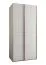 Kleiderschrank / Schiebetürenschrank | 245,5 x 100 x 64 cm | 6 Einlegeböden | 6 Fächer | 2 Kleiderstangen | 2 Schiebetüren | Farbe: Weiß | Soft-Close