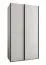Kleiderschrank / Schiebetürenschrank | 2 Schiebetüren | 6 Fächer | 2 Kleiderstangen | 245,5 x 130 x 64 cm | 6 Einlegeböden | Farbe: Weiß | Soft-Close
