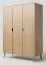 Drehtürenschrank / Kleiderschrank Eiche massiv natur Aurornis 05 - Abmessungen: 200 x 142 x 60 cm (H x B x T)