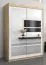 150 cm breiter Kleiderschrank mit 5 Fächern und 2 Türen | Farbe: Sonoma Eiche / Weiß Abbildung