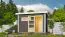 Saunahaus "Linnea 1" SET mit Ofen BIO 9 kW, moderner Tür & Fenster, Farbe: Terragrau - 336 x 196 cm (B x T), Grundfläche: 6 m²