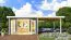 Gartenhaus SET terragrau mit Anbaudach, Grundfläche: 13,32m²