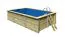 Garten Pool 3 SET rechteckig aus Holz, Farbe: Natur KDI, Ø 637 cm, inkl. Filterpaket & Leitern
