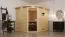 Sauna "Kirsten" SET mit bronzierter Tür und Kranz mit Ofen externe Steuerung easy 9 kW Edelstahl - 259 x 210 x 205 cm (B x T x H)