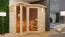 Sauna "Solveig" SET mit bronzierter Tür und Kranz - Farbe: Natur, Ofen externe Steuerung easy 9 kW - 264 x 198 x 212 cm (B x T x H)