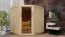 Sauna "Nooa" SET mit graphitfarbener Tür - Farbe: Natur, Ofen BIO 9 kW - 196 x 196 x 198 cm (B x T x H)