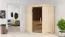 Sauna "Eetu" SET mit graphitfarbener Tür - Farbe: Natur, Ofen BIO 9 kW - 151 x 151 x 198 cm (B x T x H)
