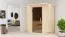 Sauna "Eetu" SET mit graphitfarbener Tür und Kranz - Farbe: Natur, Ofen 9 kW - 165 x 165 x 202 cm (B x T x H)