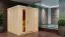 Sauna "Aleksi" SET mit Energiespartür - Farbe: Natur, Ofen 9 kW - 196 x 196 x 198 cm (B x T x H)