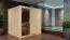 Sauna "Aleksi" mit graphitfarbener Tür - Farbe: Natur - 196 x 196 x 198 cm (B x T x H)