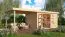 Gartenhaus SET naturbelassen mit Anbauschrank, Schleppdach 260 cm, Grundfläche: 9,03m²