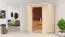 Sauna "Eetu" SET mit Klarglastür, Kranz & Ofen BIO 9 kW - 165 x 165 x 202 cm (B x T x H)