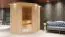 Sauna "Mika" SET mit Klarglastür, Kranz & Ofen BIO 9 kW - 165 x 210 x 202 cm (B x T x H)