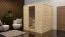 Sauna "Jonna" mit Klarglastür - Farbe: Natur - 196 x 196 x 200 cm (B x T x H)