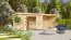 Gartenhaus SET naturbelassen mit Anbaudach 3,2 m Breite, Rückwand, Grundfläche: 8,6m²