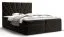 Boxspringbett mit weichen Veloursstoff Pirin 22, Farbe: Schwarz - Liegefläche: 160 x 200 cm (B x L)