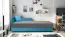 Tagesbett / Einzelbett mit genügend Stauraum Lobatos 105, Farbe: Blau / Grau, Gästebett, Sofa-Bett, Liegefläche: 80 x 195 cm, Kopfteil links, bequeme Polsterung