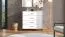 Einfache Kommode Sabas 08, Farbe: Weiß, vier Schubladen, Griffe & Beine: Schwarz, ABS-Kantenschutz, Maße: 90 x 93 x 40 cm, für Wohnzimmer