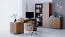 Schrank Mojokerto 22, Farbe: Walnuss / Schwarz - Abmessungen: 194 x 70 x 39 cm (H x B x T)