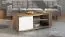 Wohnzimmer Komplett - Set A Kanjiza, 6-teilig, Farbe: Eiche Flagstaff / Weiß / Weiß Hochglanz, zwei Vitrinen, ein TV-Schrank, ein Wandregal, eine Kommode und ein Couchtisch
