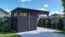 Gartenlaube mit Anbaudach, inkl. Fußboden, modernes Gartenhaus, Anthrazit, Elementgartenhaus, Grundfläche: 10,51 m², Flachdach