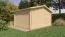 Gartenhaus Wiesentraum 03, Grundfläche 12 m², 34 mm Blockbohlenhaus, Naturbelassen, Satteldach, mit 1 Doppeltür und 1 Einzelfenster