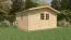 Gartenhaus Wiesentraum 04, Naturbelassen, 34 mm Blockbohlenhaus, Grundfläche 16 m², Satteldach, mit 1 Doppeltür und 1 Einzelfenster