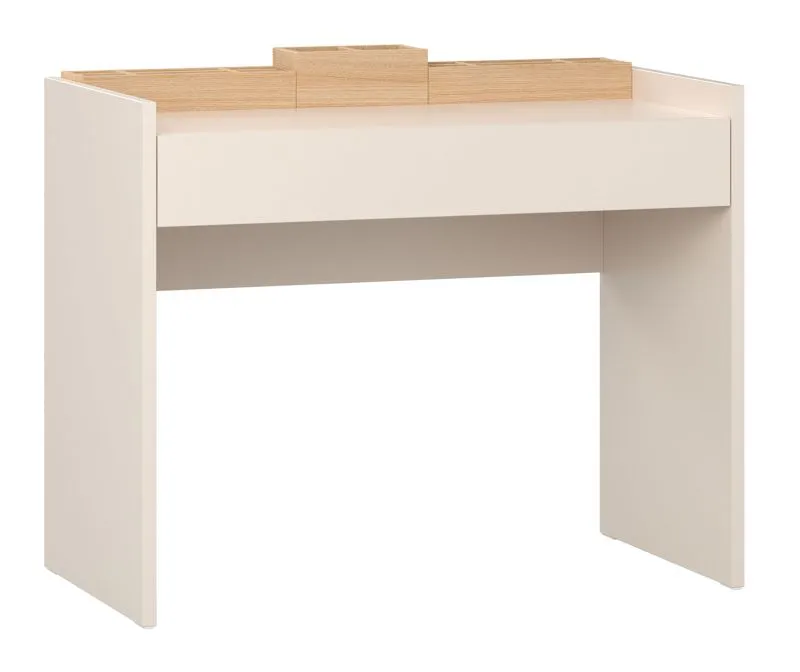 Schminktisch | inkl. Praktische Organizer für Makeup | Farbe: Beige | Soft-Close-Funktion | 1 Schublade | Maße: 100 x 50 x 83,5 cm | für Schlafzimmer