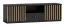 TV-Unterschrank Cikarang 09, Farbe: Schwarz / Eiche - Abmessungen: 43 x 140 x 50 cm (H x B x T)