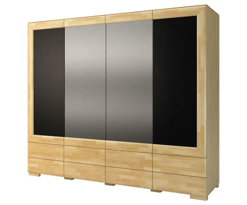 Kleiderkasten Eiche / Schwarz 204x242x61 cm Abbildung
