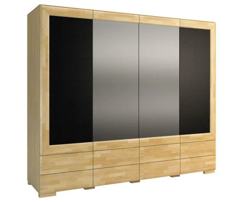 Schlafzimmerschrank Eiche / Schwarz 224x242x61 cm Abbildung