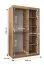 Schiebetürenschrank / Kleiderschrank Jan 02A, Farbe: Weiß matt / Schwarz - Abmessungen: 200 x 120 x 62 cm ( H x B x T)