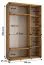 Kleiderschrank Tharo mit Schiebetüren in Weiß/Eiche gehalten, Anti Staubbürsten, platzsparend, viel Stauraum, 235,2 x 150 x 45 cm, robustes Material